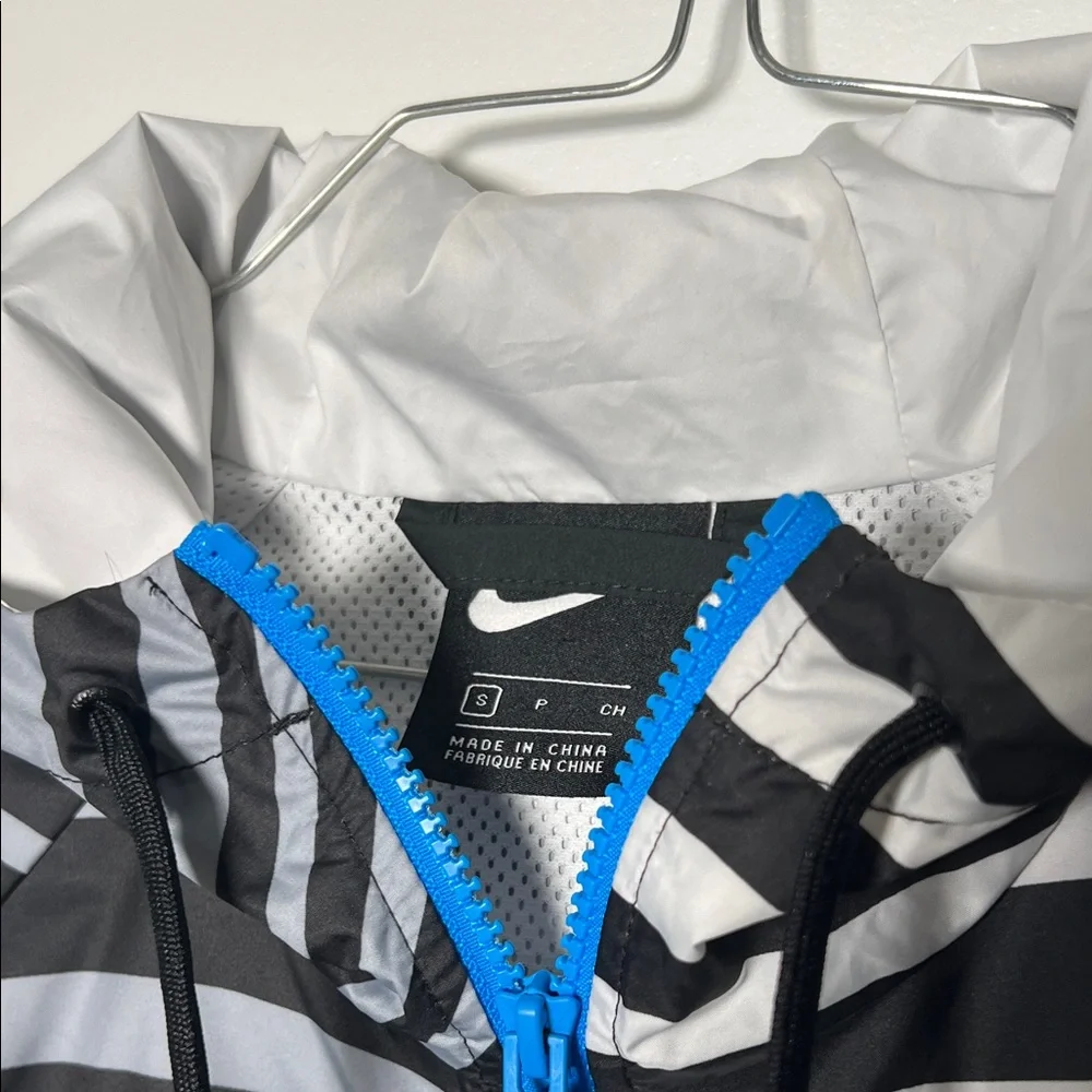 Nike Black & White Swirl Zip Hoodie with Blue & hot pink Accents - Picture 3 of 7